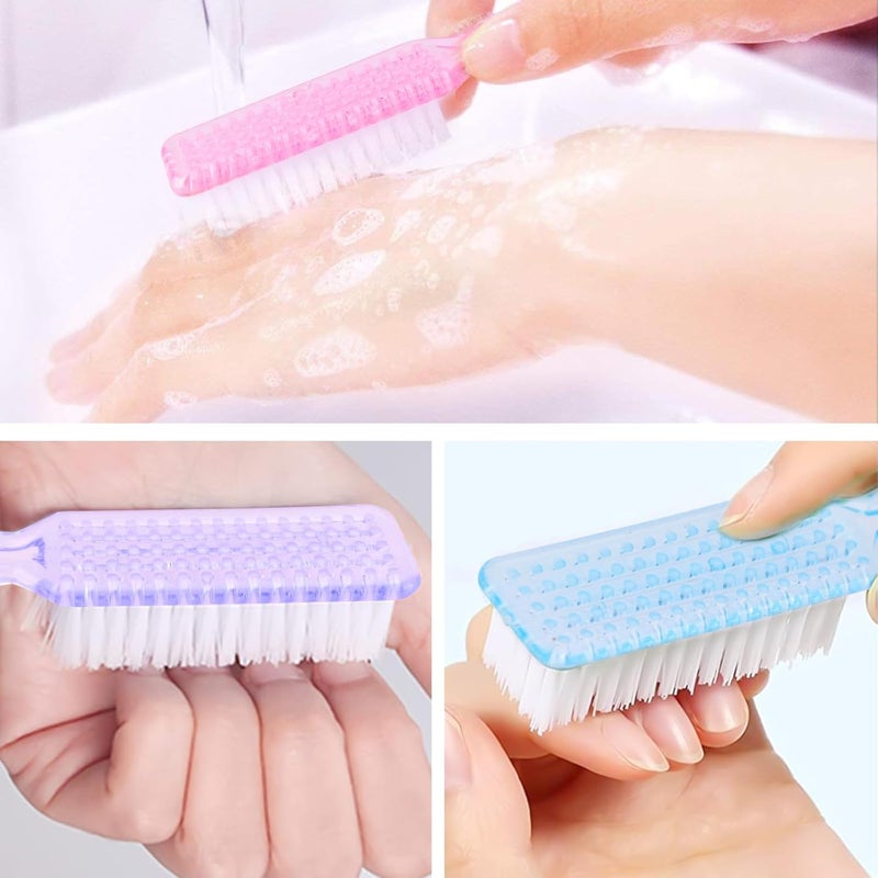 NICEMOVIC 20 Pcs Nail Brush for Cleaning Fingernails, Handle Grip Nail Scrubber Brush, Hand Fingernail Cleaner Brush Manicure Tools Scrub Cleaning Brushes, Use for Toe and Nail Cleaning (Clear) - Image 3